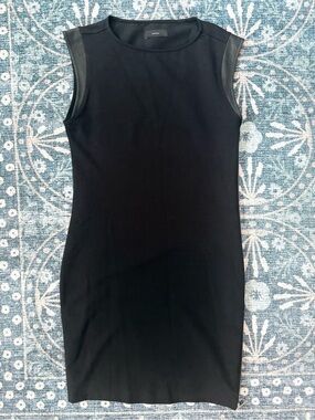 Diesel Double Sided Zip Leather Accent Dress
